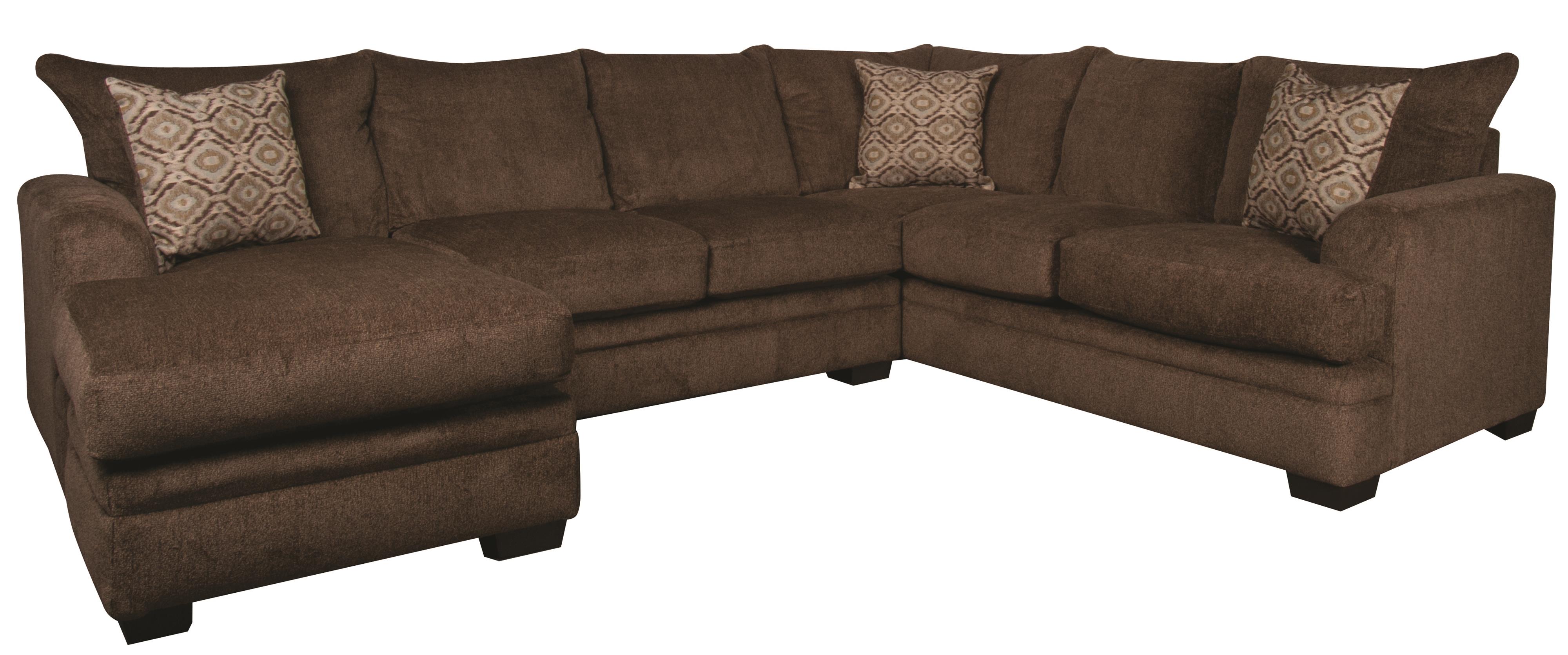 Walter Contemporary Sectional Sofa with Accent Pillows Morris Home Sectional Sofas
